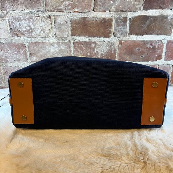 Michael Kors Isla Ring Canvas Shoulder Tote Bag Admiral Blue Purse - Picture 11 of 11